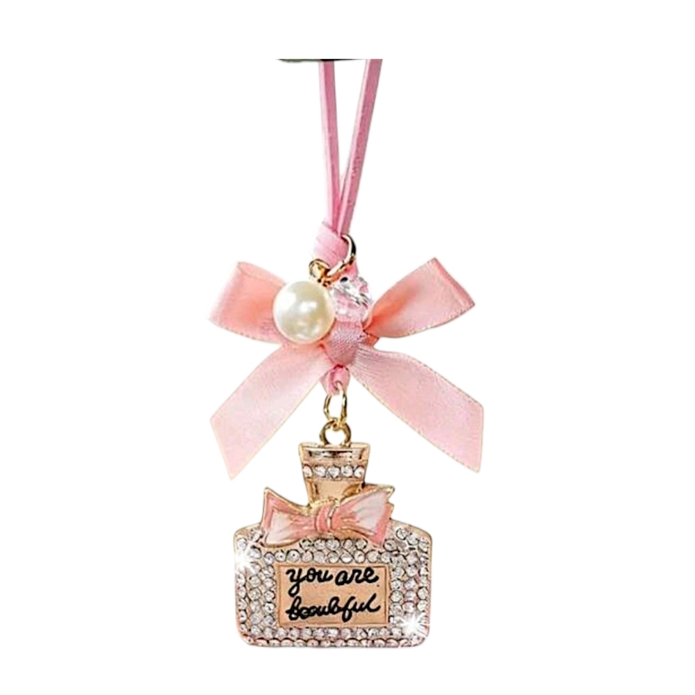NWT Bag Charm Keychain Perfume Bottle Crystal Rhinestones